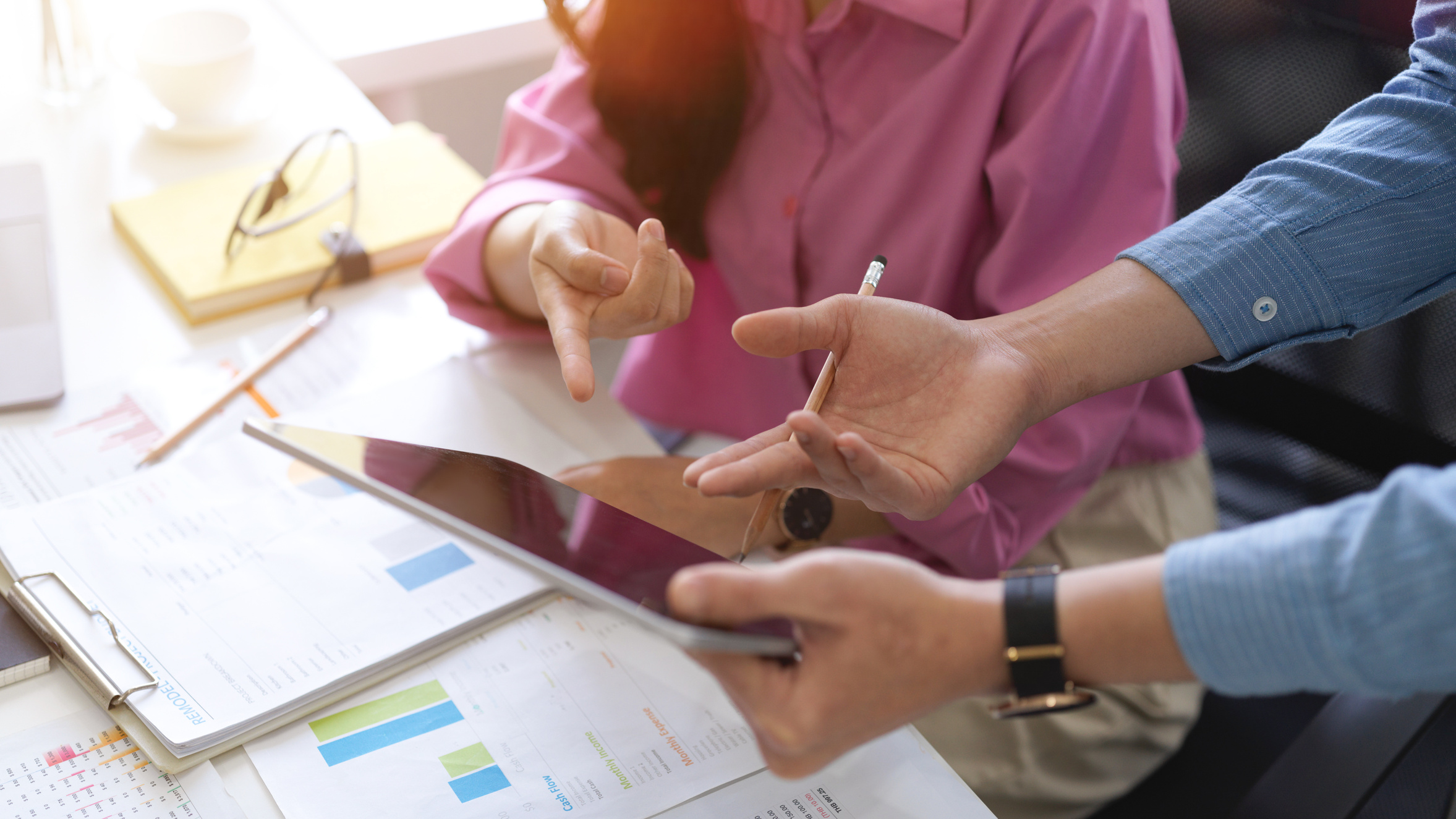 Businesspeople Estimating Business Profit.