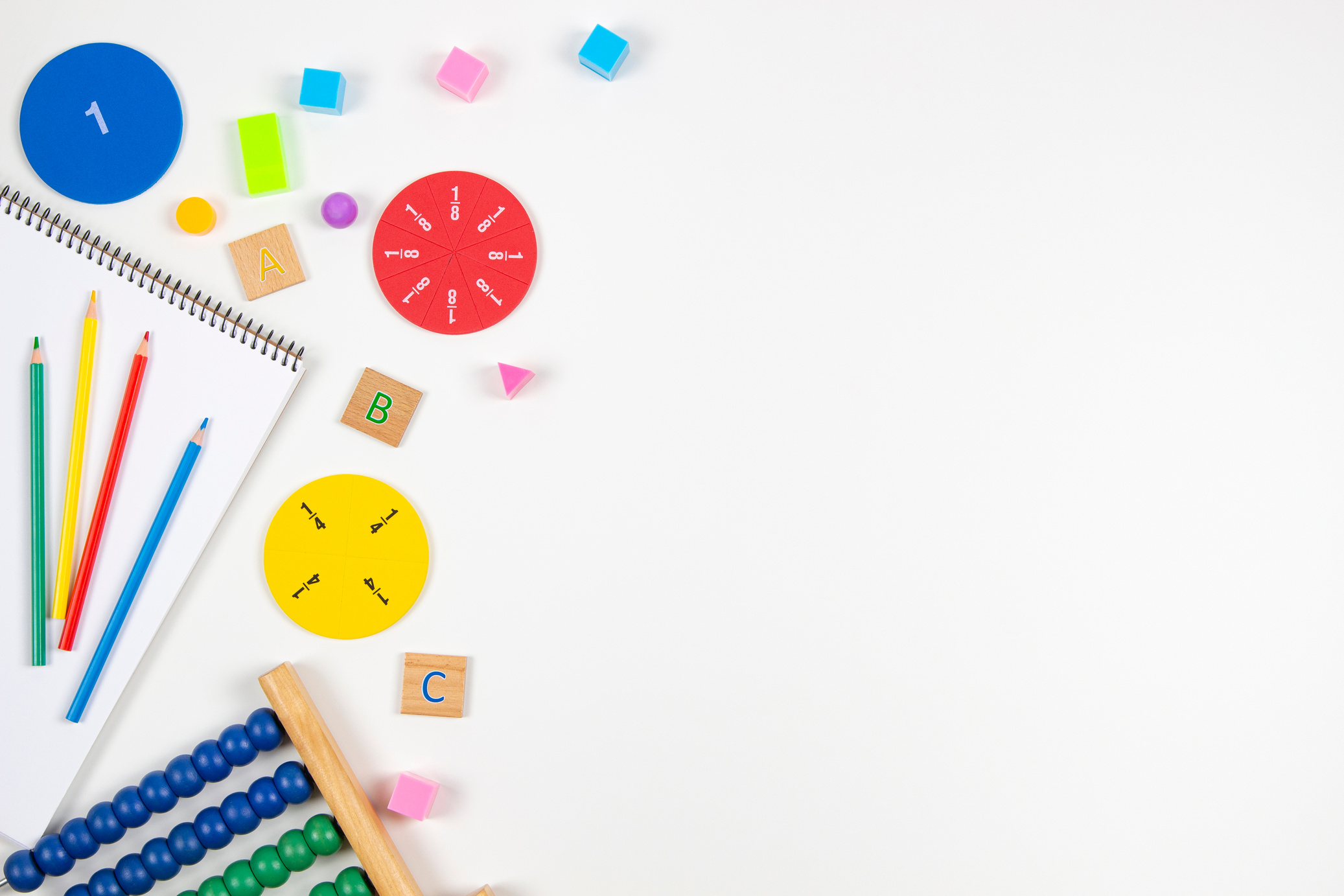 Mathematics Learning Resources on White Background